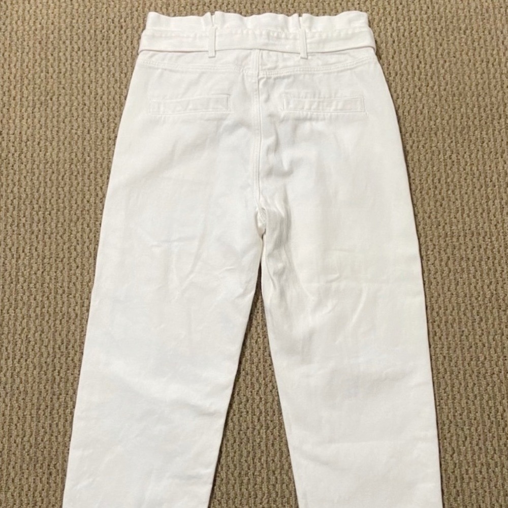 Zara‎ High Waisted White Pearl Denim - Picture 8 of 11